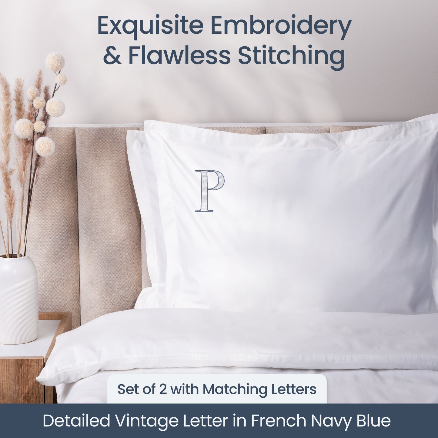 Monogrammed Pillow Shams (Set of 2) - P